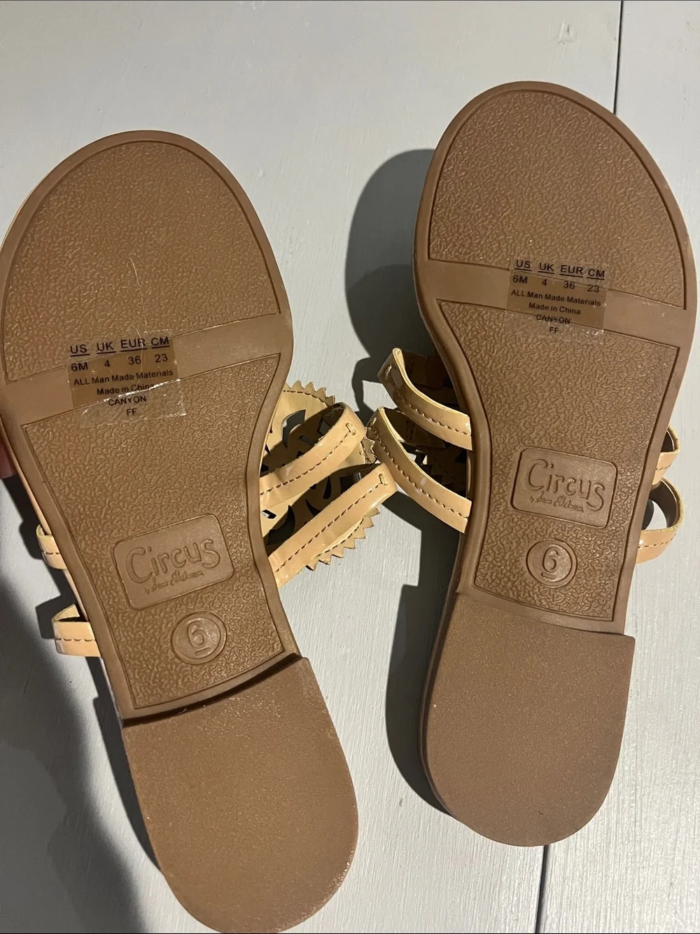 Circus by Sam Edelman Beige Cutout Medallion Thong Sandals - Picture 11 of 14